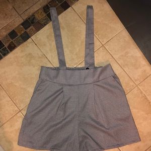 plaid overall shorts